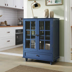 Blue NOVAHOME 28-inch glass door buffet cabinet with drawer - W2557P307945