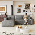 Dark Grey Left-facing NOVAHOME 103-inch corduroy cloud sectional - W2824P515744