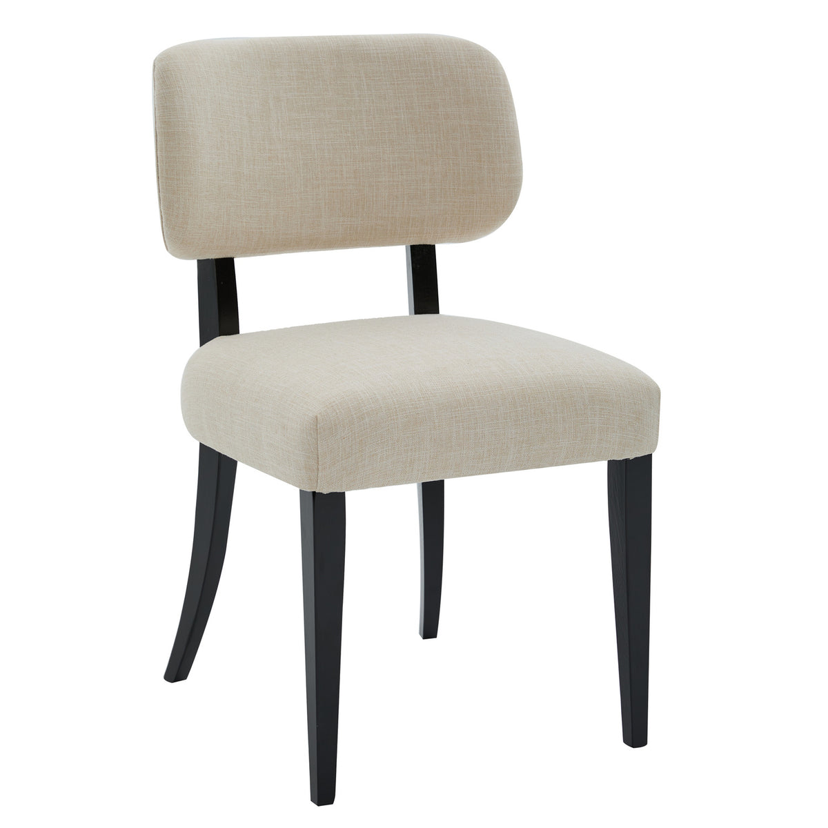 Set of two NOVAHOME cream upholstered rubberwood dining chairs