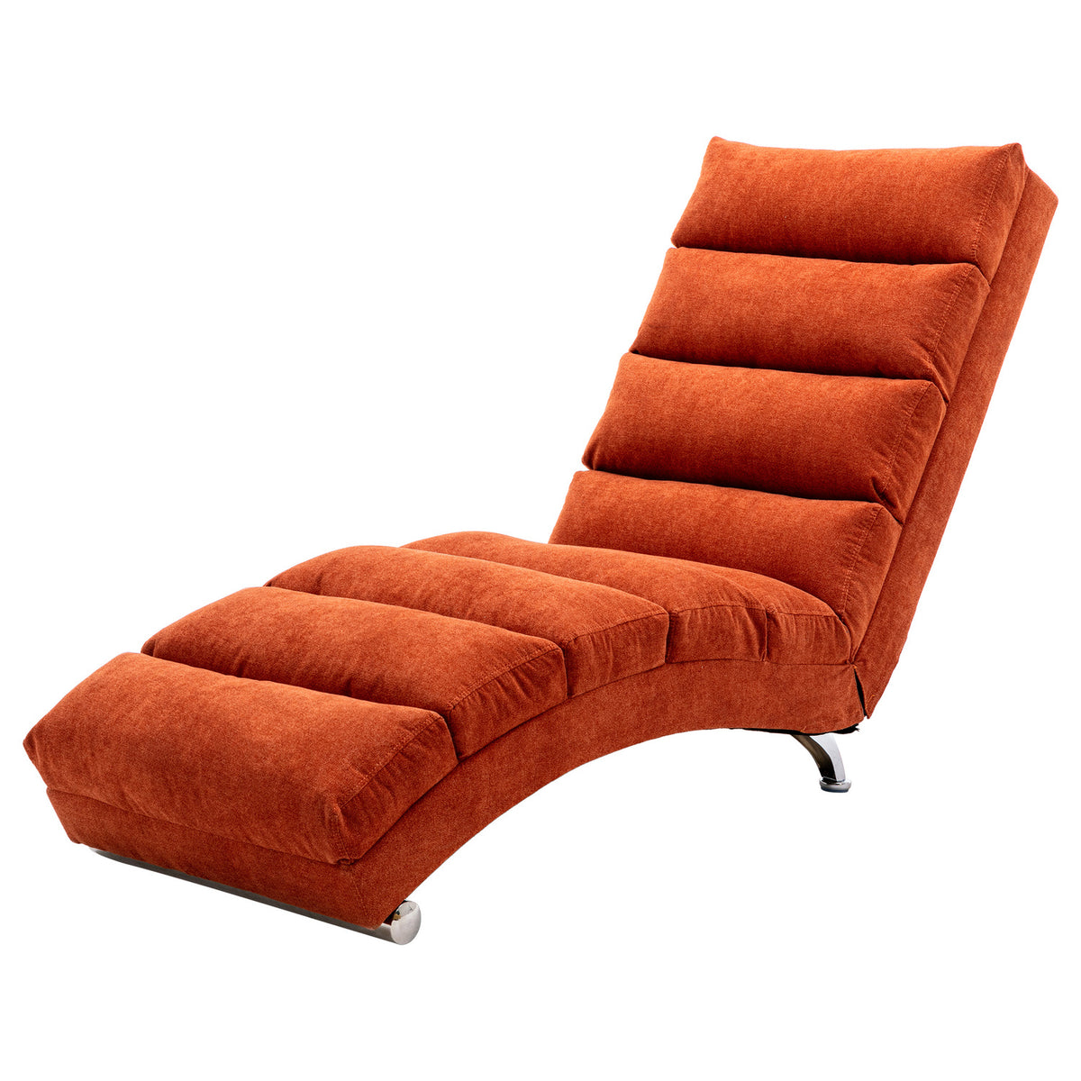 Orange upholstered vibration chaise lounge