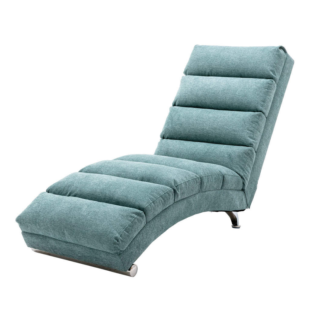 Teal upholstered vibration chaise lounge