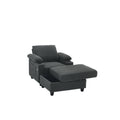 Dark Gray convertible accent chair and ottoman set
