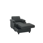 Dark Gray convertible accent chair and ottoman set
