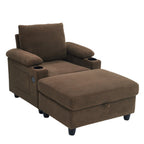 Coffee convertible accent chair and ottoman set
