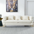 Ivory 3 Seat NOVAHOME Streamline Modern teddy upholstered sofa - W834S00651