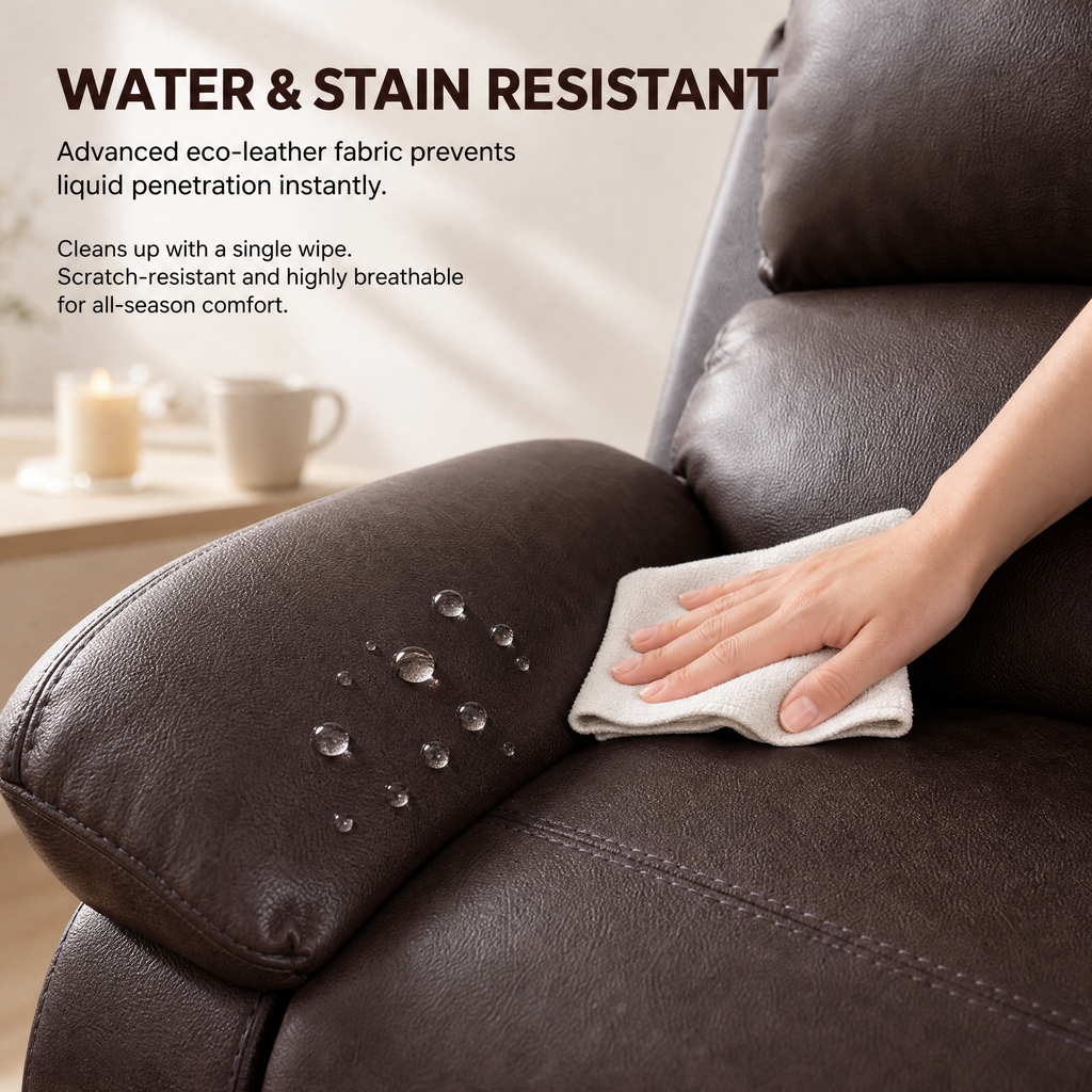 NOVAHOME Manual Reclining PU/PVC Sofa Collection with Consoles