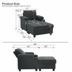 NOVAHOME convertible accent chair and ottoman product image 6