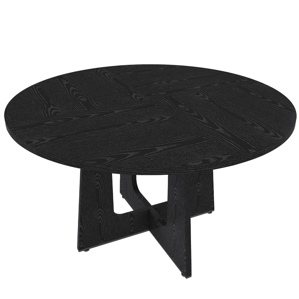 NOVAHOME 47-Inch Round Wood Grain Dining Table for 4