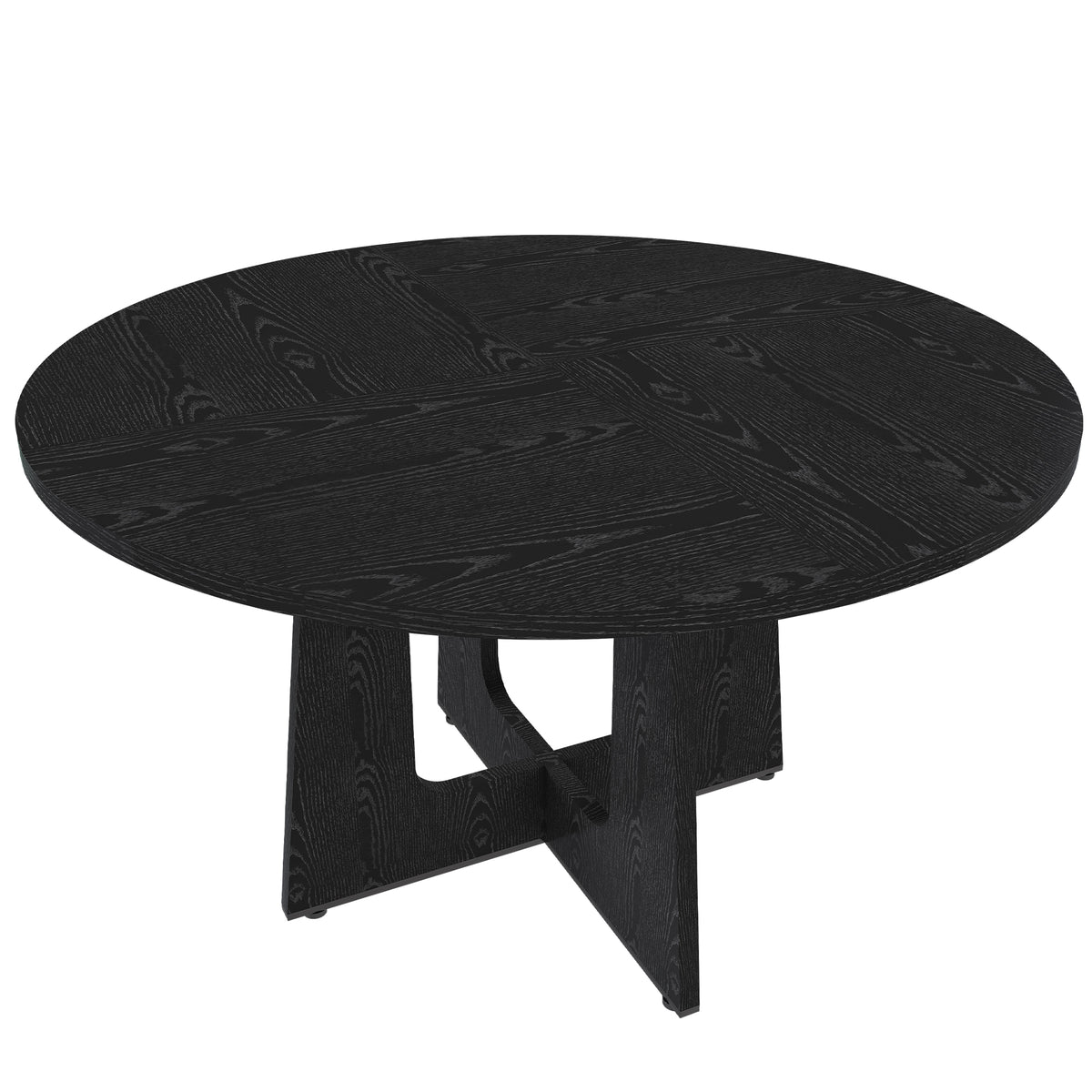 NOVAHOME 47-Inch Round Wood Grain Dining Table for 4