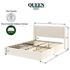 NOVAHOME ivory queen velvet wingback storage bed image 3