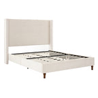 NOVAHOME Peyton queen velvet wingback platform bed image 12