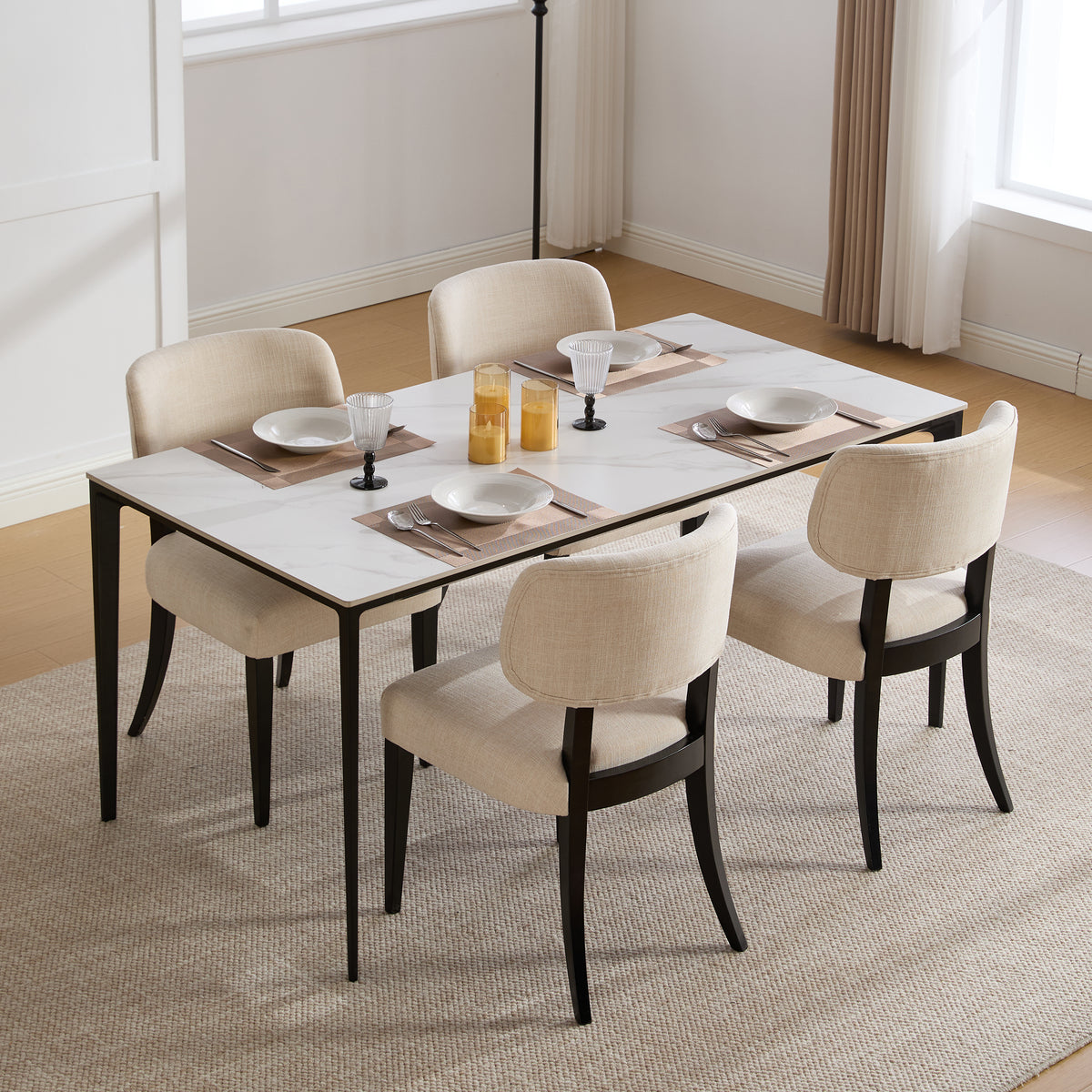 NOVAHOME upholstered rubberwood dining chair product image 10