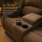 NOVAHOME Smart Reclining Premium Corduroy Sofa Set (3-Piece)