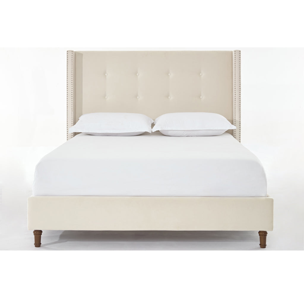 NOVAHOME Peyton queen velvet wingback platform bed image 9