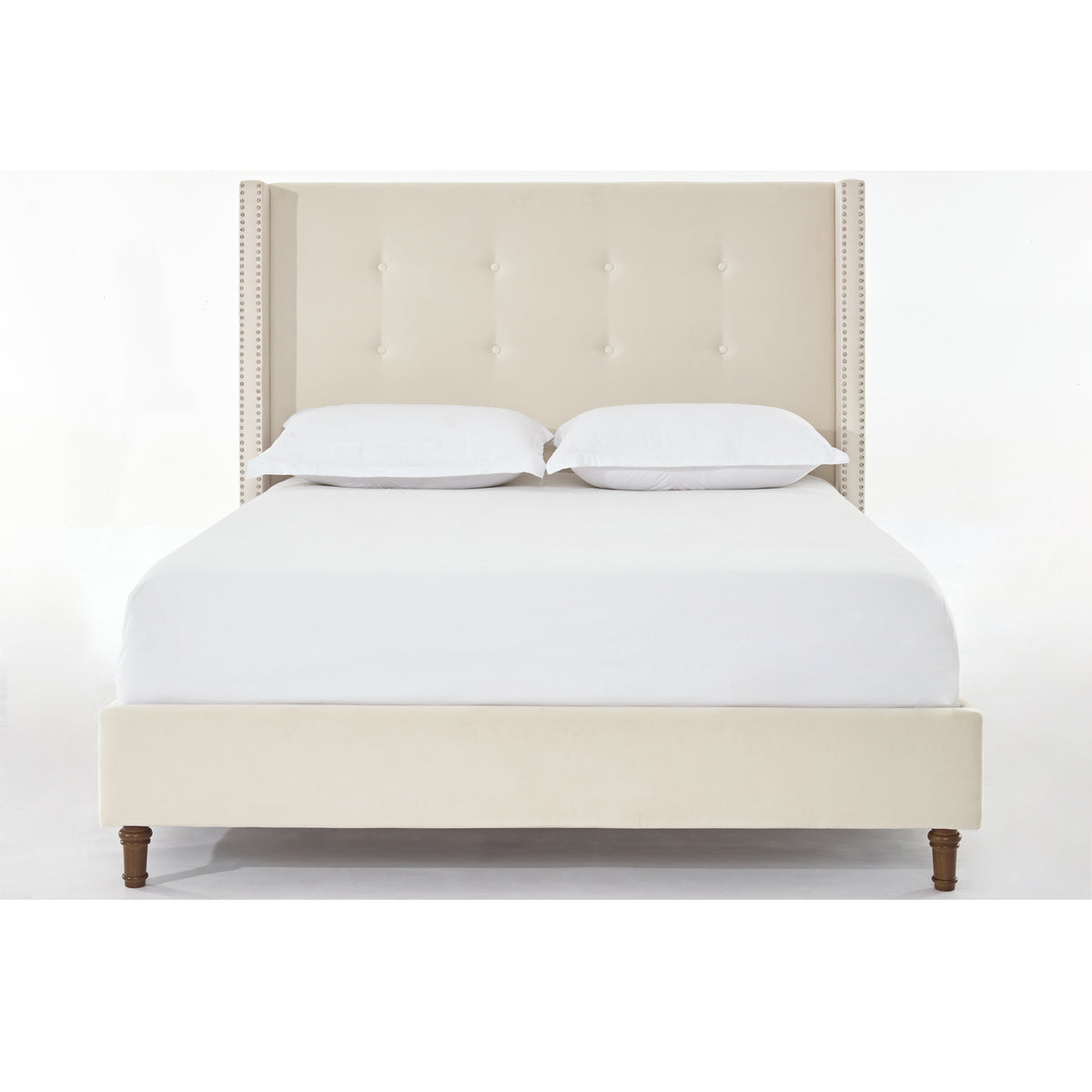 NOVAHOME Peyton queen velvet wingback platform bed image 9