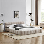NOVAHOME queen chenille upholstered platform bed product image 4