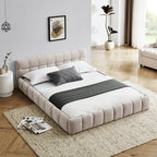 NOVAHOME queen chenille upholstered platform bed product image 2