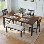 NOVAHOME 6-piece extendable farmhouse dining set product image 1