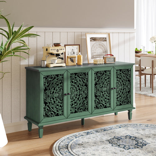 NOVAHOME Antique Floral Carved Buffet Cabinet – 31.5″ & 60″