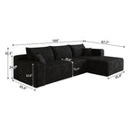 NOVAHOME 103-inch plush corduroy L-shaped cloud sectional image 12