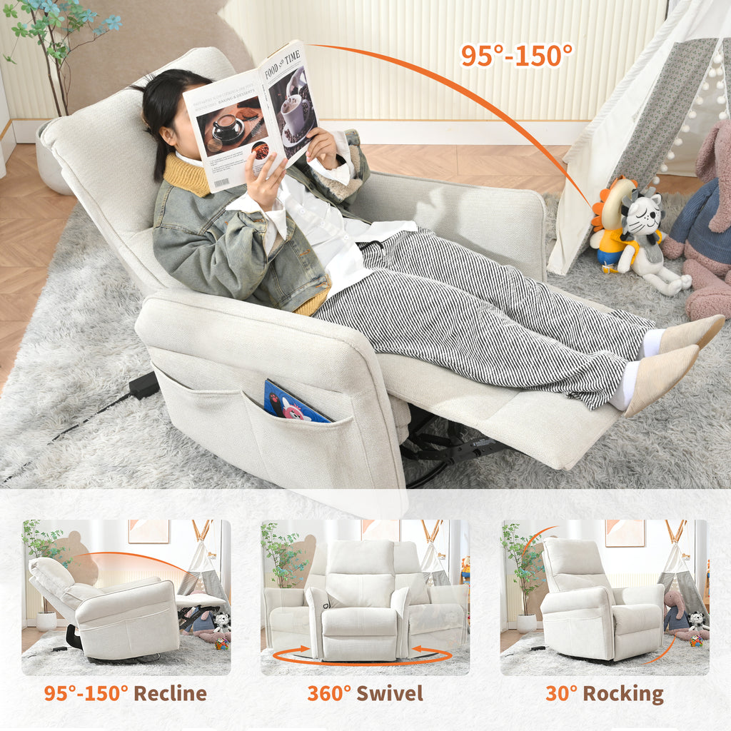NOVAHOME gray swivel rocker recliner product image 6