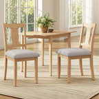 NOVAHOME natural and beige upholstered dining chair product image 1