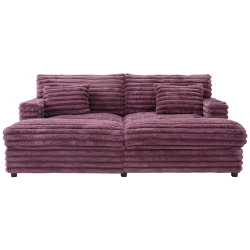 Wine Red oversized double chaise lounge sofa image 1