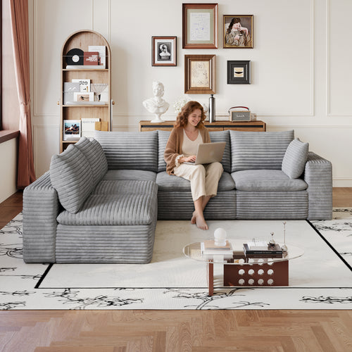 NOVAHOME modular corduroy cloud sectional sofa image 2