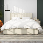 NOVAHOME ivory queen velvet wingback storage bed image 5