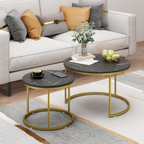 NOVAHOME 27.6″ Round Nesting Coffee Table Set of 2