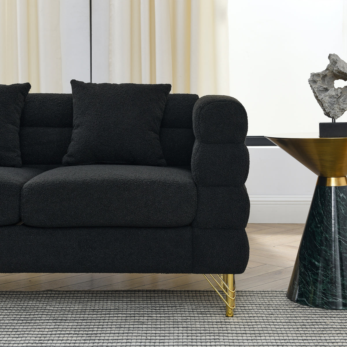 NOVAHOME Streamline Modern teddy upholstered sofa product image 12