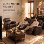 NOVAHOME Manual Reclining PU/PVC Sofa Collection with Consoles