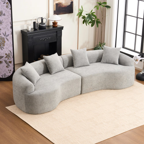 LY-025 curved chenille modular sofa product image 12