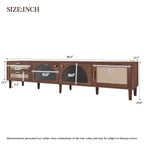 NOVAHOME 86.6-inch dark brown rattan TV stand product image 3