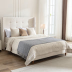 NOVAHOME Peyton queen velvet wingback platform bed image 4