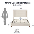 NOVAHOME Peyton queen velvet wingback platform bed image 3