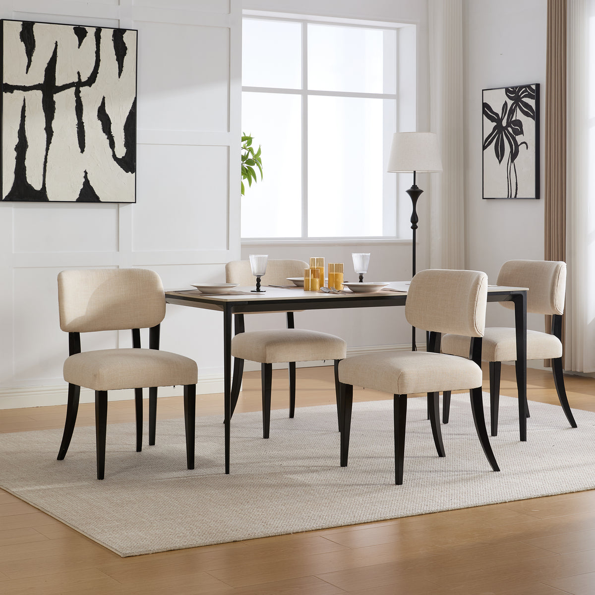 NOVAHOME upholstered rubberwood dining chair product image 9