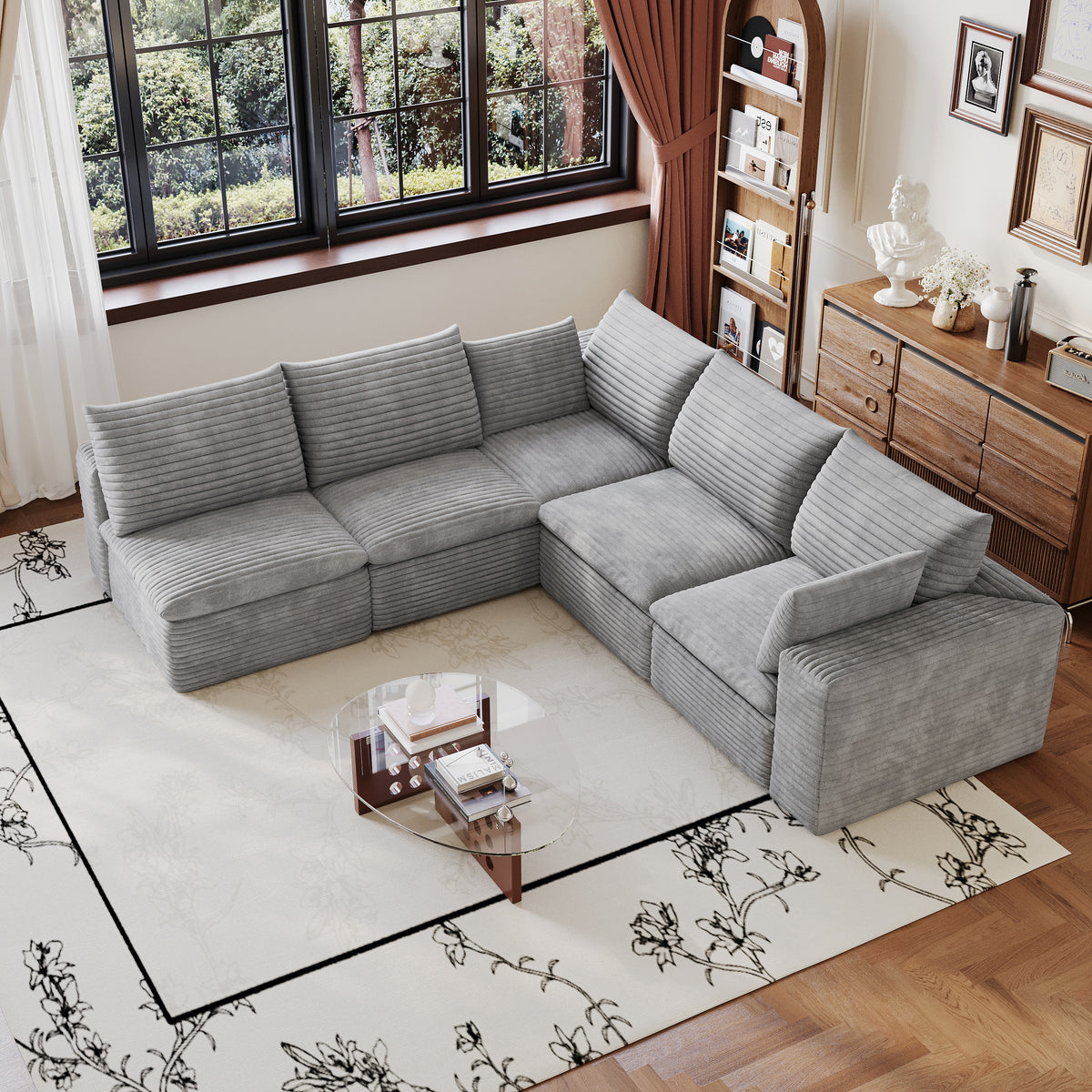 NOVAHOME modular corduroy cloud sectional sofa image 5