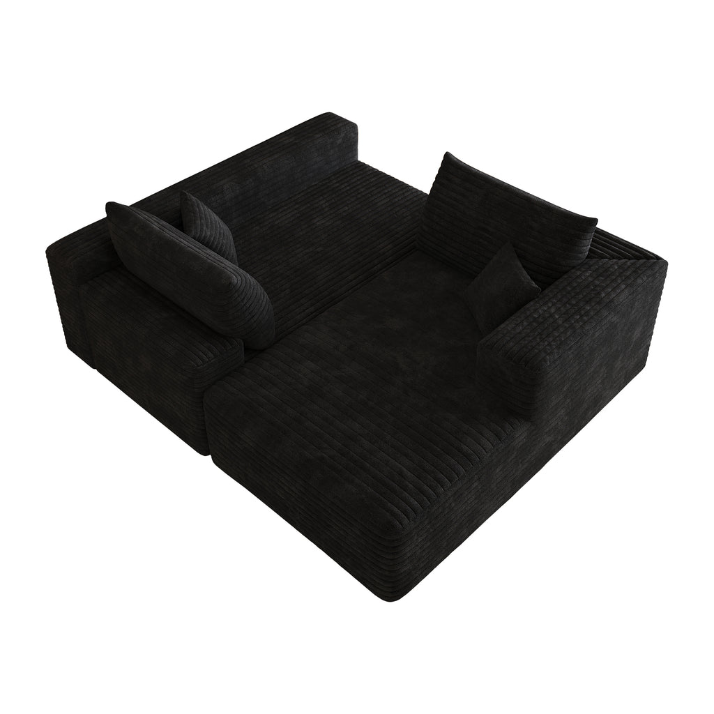 NOVAHOME 103-inch plush corduroy L-shaped cloud sectional image 19