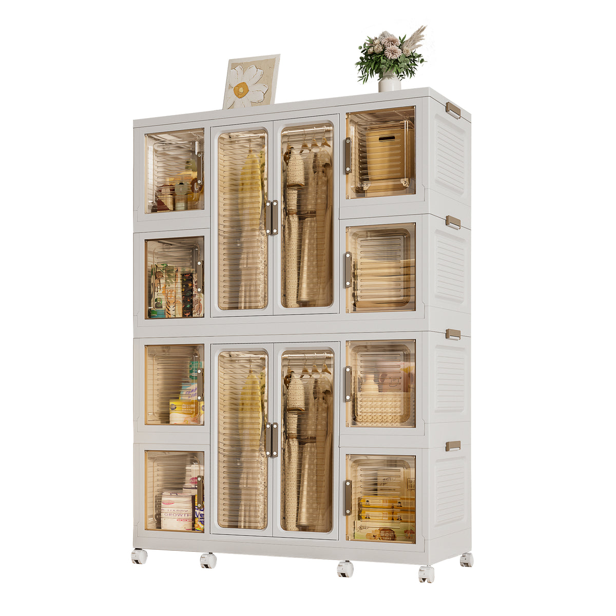 NOVAHOME Portable Modular Wardrobe with Magnetic Doors, 9–17 Cubes