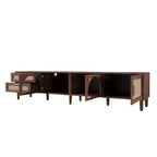 NOVAHOME 86.6-inch dark brown rattan TV stand product image 1