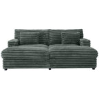 Dark Sage Green oversized double chaise lounge sofa image 1