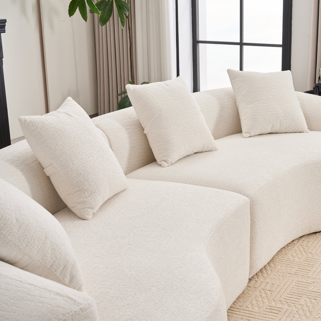 LY-025 curved chenille modular sofa product image 9