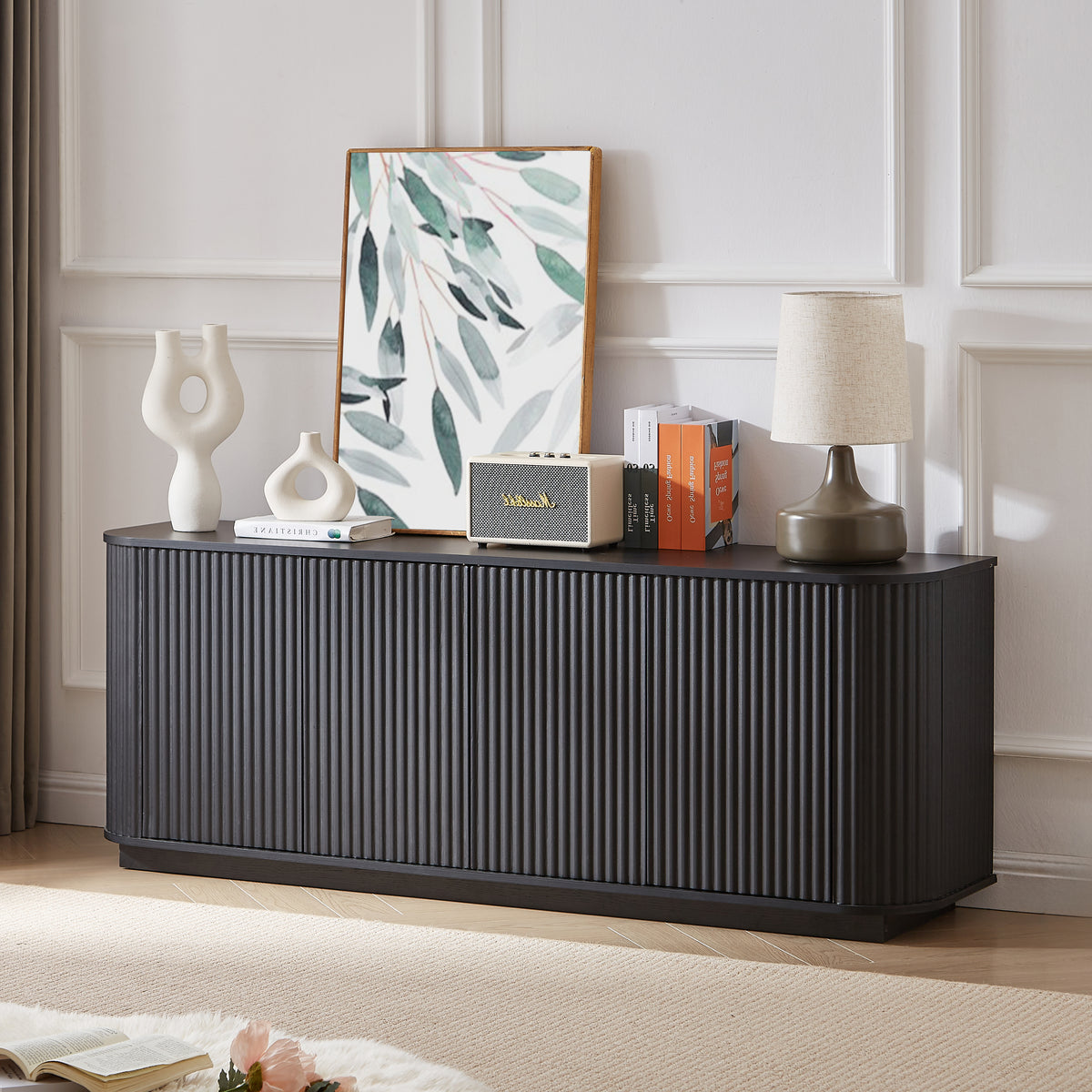 NOVAHOME 64″ Wave Pattern Sideboard & TV Stand
