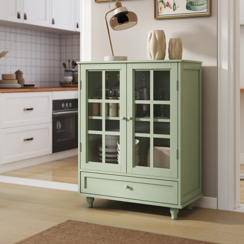 NOVAHOME 28″ Glass Door Buffet Cabinet with Drawer