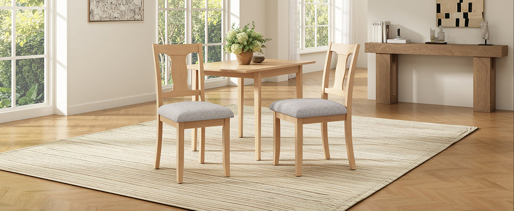 NOVAHOME natural and beige upholstered dining chair product image 15