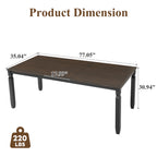 NOVAHOME extendable farmhouse dining table product image 3
