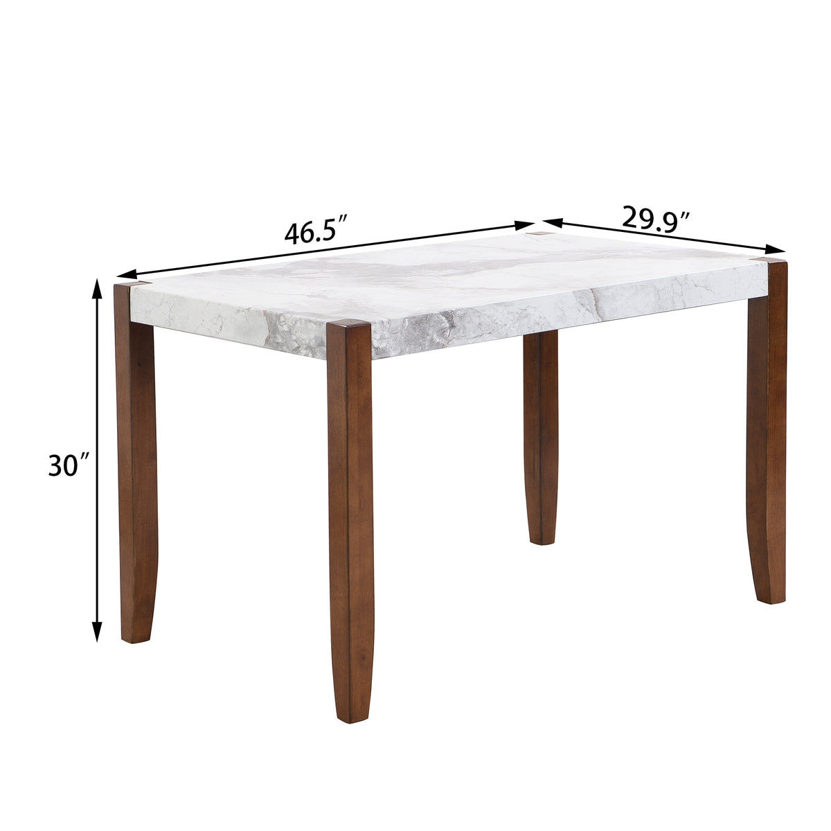 NOVAHOME white faux marble dining table product image 2