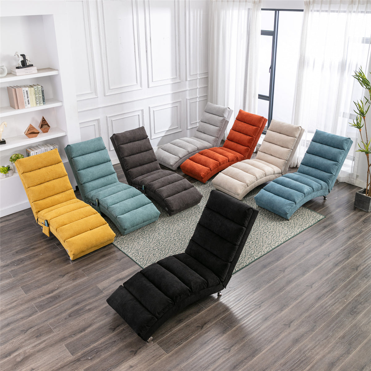 Upholstered vibration chaise lounge overview