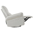 Swivel rocker recliner in upright reading position